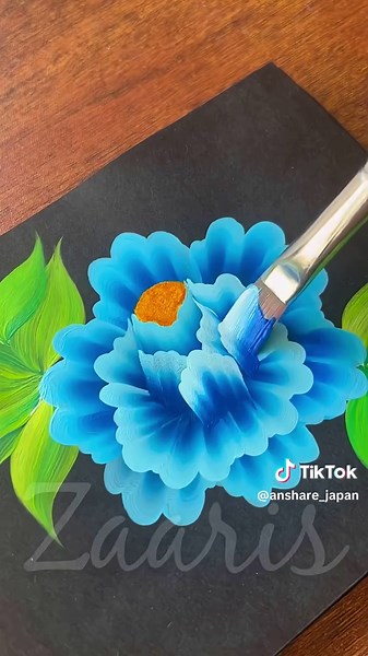 #💙🤍🫶👌Beautiful BLUE #3D flower 🌸#painting using acrylic 🎨 _#flowerpainting #_shorts _art