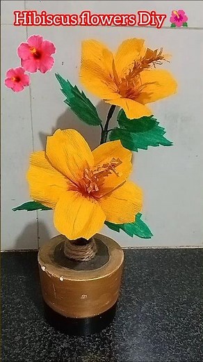 🌺 Beautiful paper Hibiscus flower / Paper flower diy/paper hibiscus 🌺 #diyflower#diy #art #diycrafts