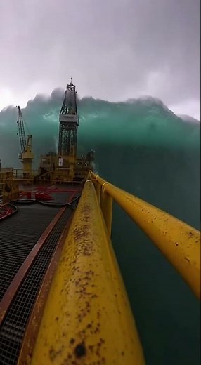 Rogue Wave POV – North Sea Oil Rig | Raw Footage