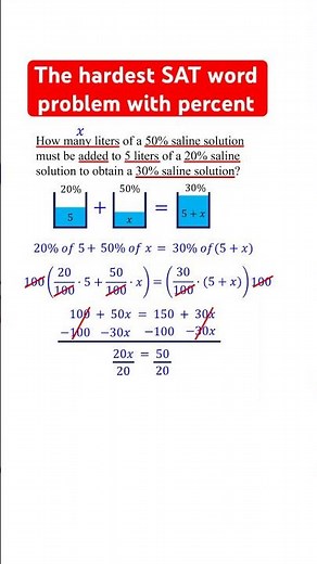 Percent word problem | SAT math #shorts #algebra #math