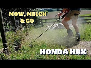 Mulching the lawn with a self propelled HONDA HRX217