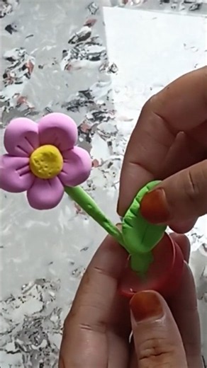 DIY Cute Mini Clay Flowers ✨ |#art #acrylicscenery #diy #youtube