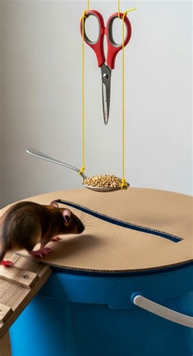 OMG! Mouse fooled by box, so hilarious? Watch this clever trick #cat #funny #pets