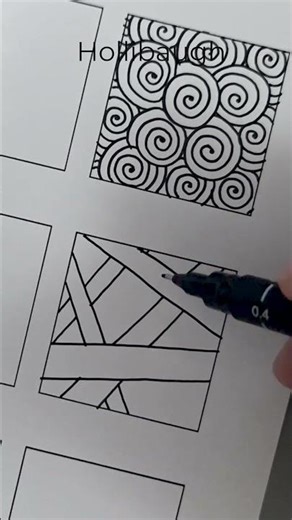 Hollibaugh Zentangle Pattern | Step by Step #shorts