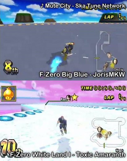 Playing F-Zero in Mario Kart Wii!