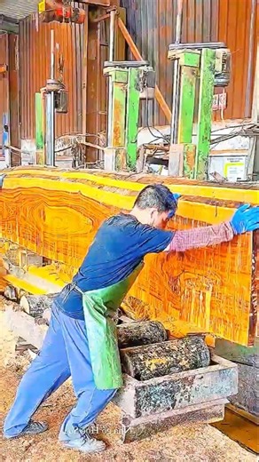 製材のプロとフォークリフトの完璧なコンビネーション！巨大な木材スライスの効率的な運搬風景#woodworking #engineering #automobile