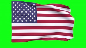 Waving flag of United States Animation 3D render Method