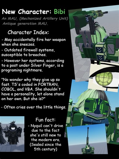 I'm still working on the QnA. In the meantime, meet Bibi. Edit: And before any one of you ask. No. She is NOT AFFILIATED with the Eradicator program. #roblox #fyp #animation #oc