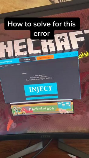 How to solve for the missing dll error when injecting horion client. #hacks #hacking #minecraft