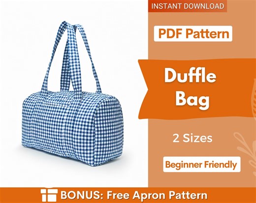 Duffle Bag Pattern | Bag Sewing Pattern | Beginner Pattern | Travel Bag Pattern | Large Bag Pattern | Beginner Bag Pattern - Etsy