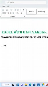 4.6K views · 27 reactions | Convert Number to Text in Microsoft word | #22 #excelwithbapisardar #viralreels #msexcelsolution #microsoftwordtips #msexceltricks #bapisardar #exceltraining #microsoftWord #computertricks | learn Excel with Bapi Sardar | Facebook
