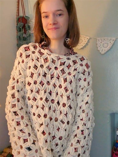 I'm ready for Spring 🌸 #crochet #yarn #sweater #spring #flowers