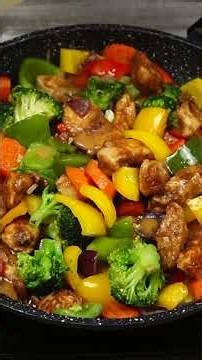 Chicken & Veggie Stir-Fry in a Glossy Soy Sauce