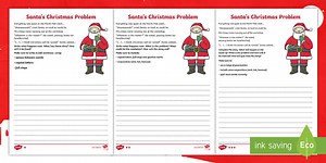 KS1 Santa's Christmas Problem Story Writing Differentiated Worksheets