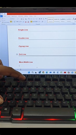 Draw Line Trick in Ms Word Using Keyboard Shortcut Key #computer #laptop #msword #shortvideo #yutube