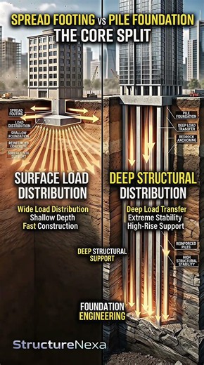Choosing the Wrong Foundation Can Destroy a Building | Spread Footing vs Pile Foundation 🧑‍🔧
