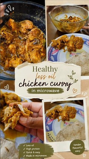 Healthy Microwave chicken curry । Less oil , More Taste, zero Hassle ✨😁