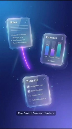 The Smart connect feature in the app #tech #smartphone #Note #reminders #expenses #technology