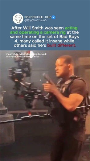 Will Smith acting and operating the camera rig at the same time on the set of Bad Boys 4