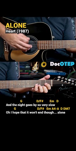 Alone - Heart (1987) Easy Guitar Chords Tutorial with Lyrics Part 1 REELS 🎸🎸🎸 #DocOtepGuitarTutorial | Doc OTEP Studio