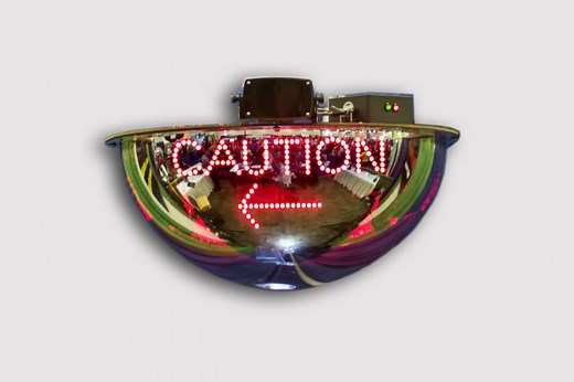 Forklift Pedestrian Warning System, makes standard mirrors obsolete