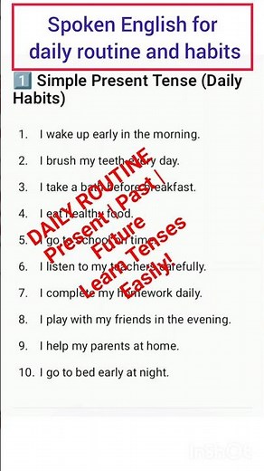 Daily Routine in English | Simple Present, Past & Future Tense for Students 🙋‍♂️🙋‍♀️👩‍💼