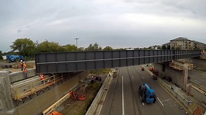 Check out this time-lapse video! Over the Labor Day weekend, just south of Highway 7, Southwest Light Rail Transit (SWLRT) crews picked up the existing freight rail bridge and moved it to the north about 50 feet to its permanent location so SWLRT bridge construction can move forward. | City of St. Louis Park, Minnesota