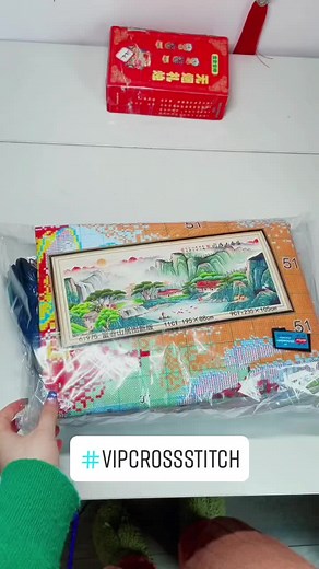 Large size cross stitch unboxing #vipcrossstitch #crossstitch #unboxing