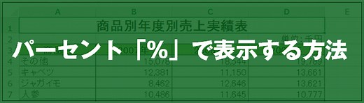 [EXCEL]パーセント「%」で表示する方法｜EXCEL屋（エクセルや）