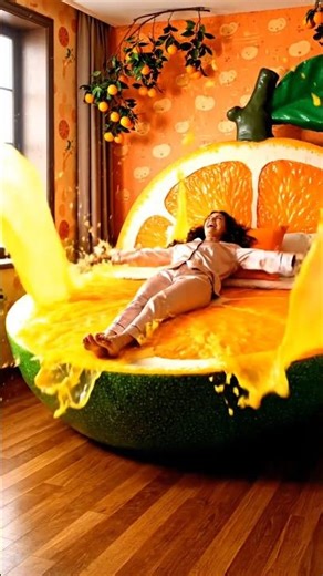 Living My DREAM in a Fruit-Themed Bedroom! 🍓🍊🌈 #shorts #ai #viral