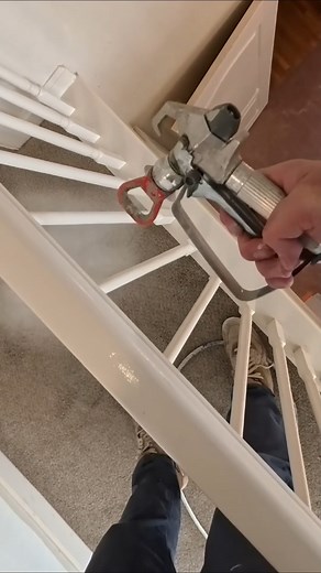 How to paint a handrail like a professional in under 1 minute #painting #howto #professional #painter | Joe Does Stuff