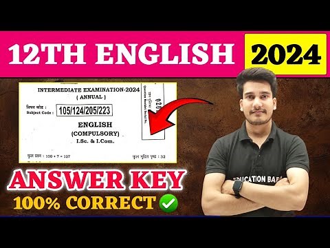 12th English Answer Key 2024 | English Class 12 Objective Answer Solution 2024 | Education Baba