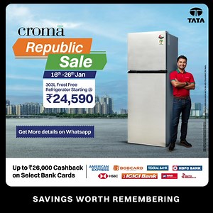 295 reactions · 14 comments | Upgrade to the latest tech with Croma's exclusive Republic Sale Offers!  Enjoy unbeatable deals on the newest gadgets and tech.  It's the perfect time to level up – smarter, faster, and more affordable!  | Croma | Facebook