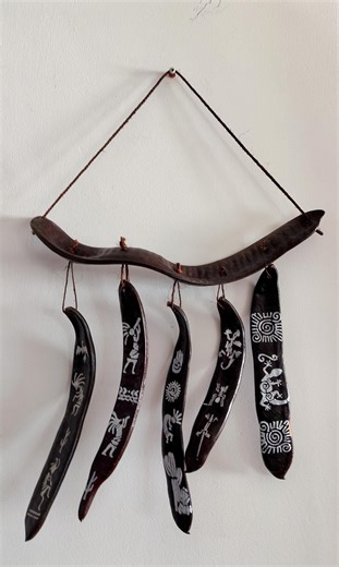 Flame Tree Pod Wall Hanging | Hand Painted Natural Decor | Boho Tribal Wall Art | Organic Coastal Home Decor | Unique Handmade Gift - Etsy