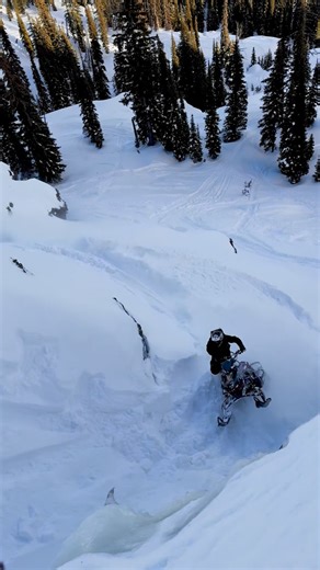 Caleb Kesterke on Instagram: "So much fun playing in cliffs and shelves. Had to work to get the 146 9R up and out of this one @polarissnow @509inc @arcticfxgraphics 🎥 @chasemasson"