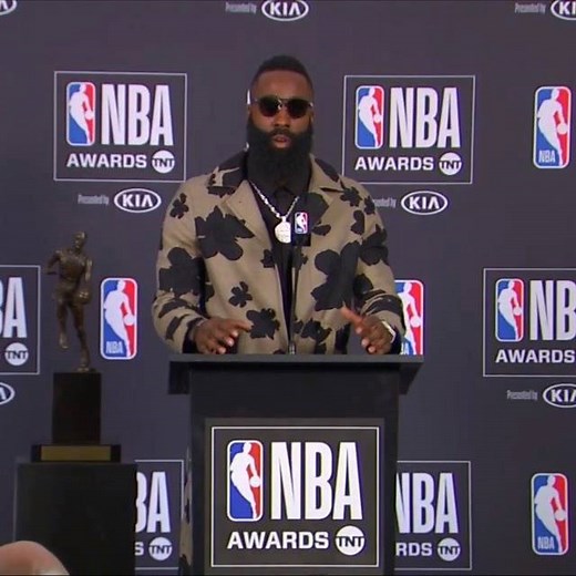 531K views · 5.8K reactions | Houston Rockets guard James Harden addresses the media after being named the 2017-18 Most Valuable Player. #NBAAwards | NBA | Facebook