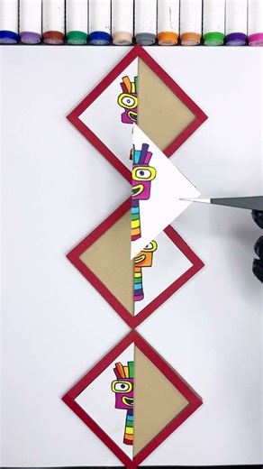 Cardboard Number Blocks Game Pieces Challenge #trending #painting