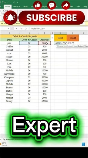 Find Debit & Credit from Large Data in Excel Using Shortcut | Expert Method | Digital Office Skill