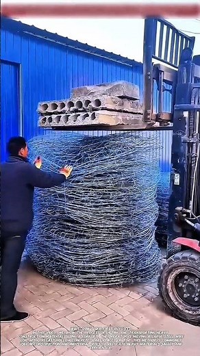 Efficient Material Handling with Forklift | Heavy Load Wire Coil & Concrete Slab Lifting.