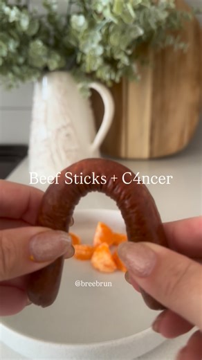 Information > Fear Eating more than 50grams of processed meat a day has been linked to an increased risk of colorectal cancer. That’s about a hot dog a day. Here’s why; Nitrates or nitrites are present in processed meats, even as celery extract. Nitrates free but added celery extract? Not actually nitrate feee. Nitrates turn into nitrosamines, which are formed when amines and acid/heat collide. ✨ So here’s what we do! First we look for a fermented meat stick, which makes it less likely to form n