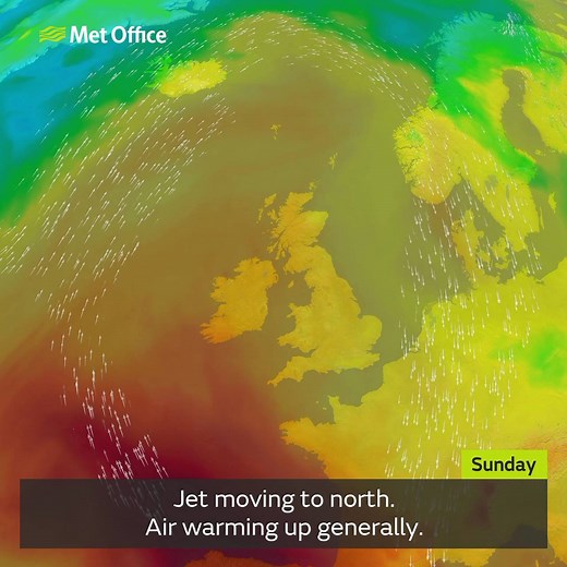 The change in the position of the jet stream will help to give summer a real boost across the UK over the next few days. Here are the details | Met Office