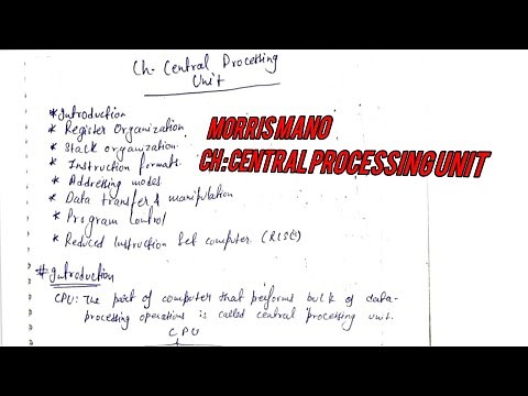 2.1 Central Processing Unit Morris Mano Computer Organisation and Architecture Gate Exam Notes