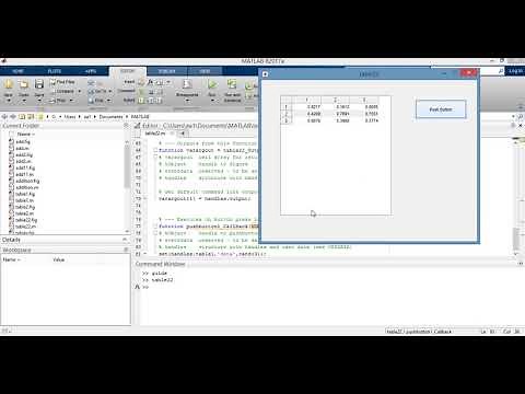 استخدم الجداول في الواجهات الرسومية ماتلاب MATLAB GUI table