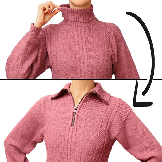 How to alter a tight neckline of the sweater in 5 minutes! | Miarti - Wiederverwendung
