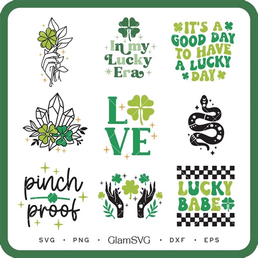 St Patrick SVG Bundle | Lucky Era SVG | Lucky Babe SVG | Shamrock Shirt Design | Trendy St Patricks Day Svg | Commercial Use - Etsy Australia