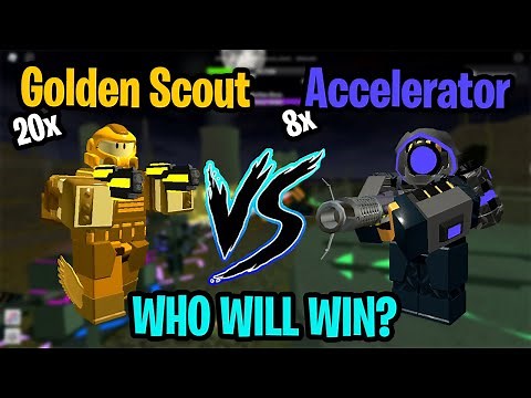 20 Golden Scout vs 8 Accelerator | Tower Defense Simulator | ROBLOX
