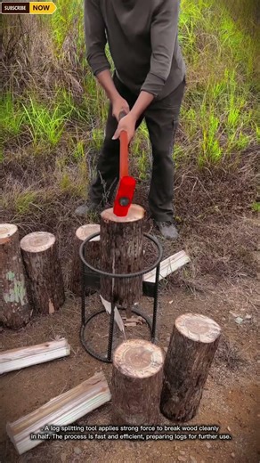 Wood Splitting Tool in Action | Fast & Powerful Log Splitting #woodworking #woodwork