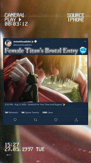 Female Titan's First appearance 🥶 #aot #attackontitan #eren #levi #animeshorts #animeedit