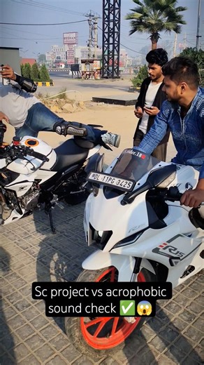 sc project vs acrophobic sound check 😱✅ #ytshorts #xtreme125r #r15v4 #scproject #xtreme125rmodified