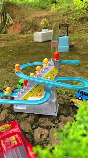 The duck toy goes up the stairs and down the slide is very awesome #duck #toys #shortsvideo